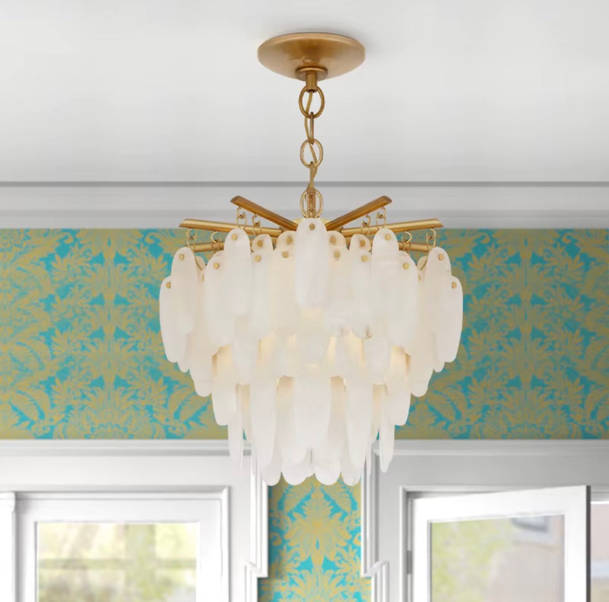 Capri 19” Alabaster Semi-Flush Mount