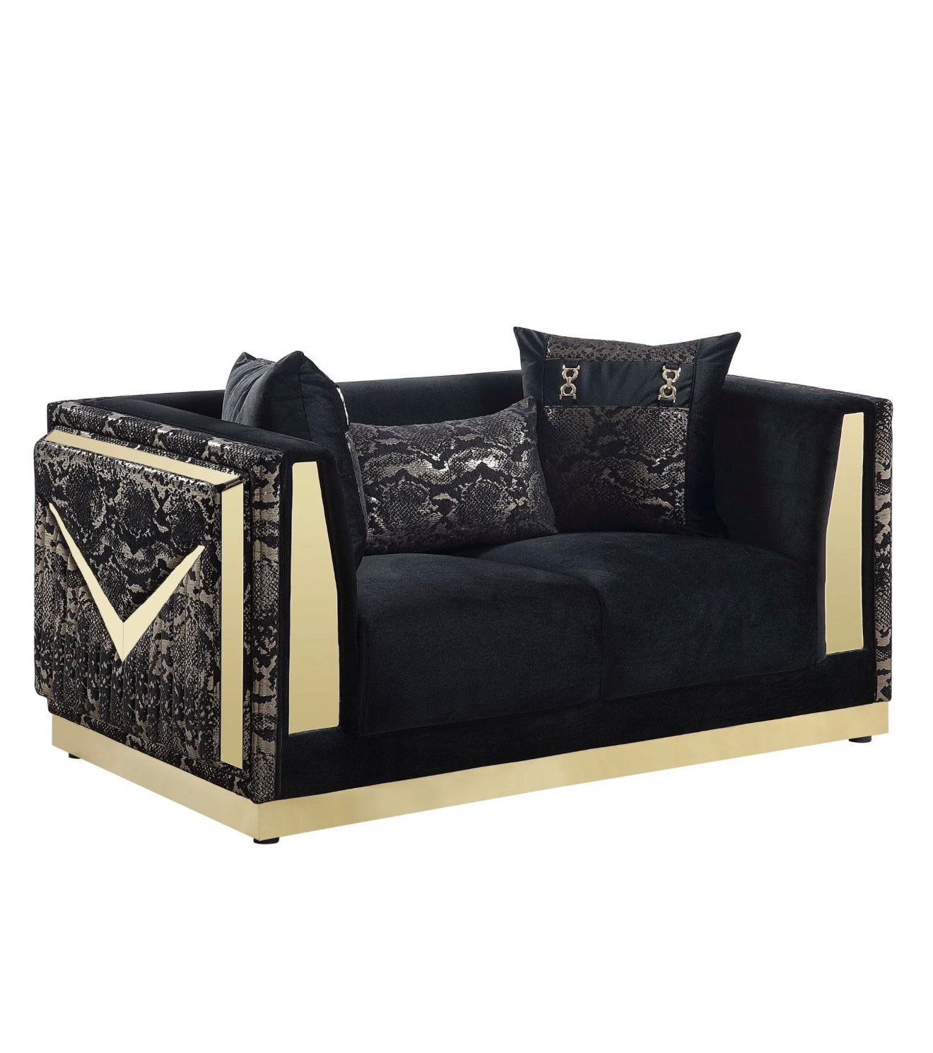Casa Milano Monaco Black Living Room Set | Quick Ship