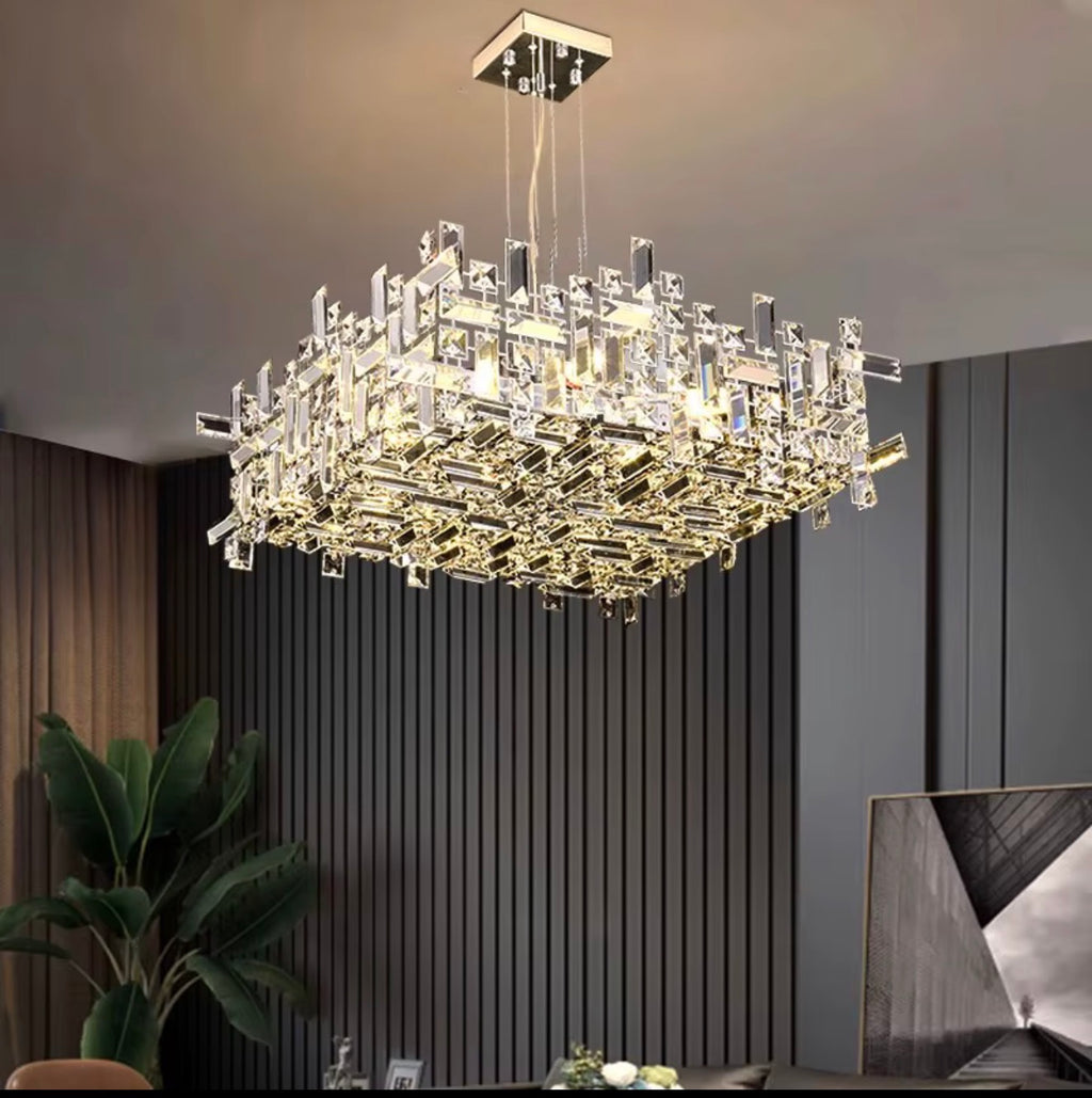 Vetra Geometric Crystal Chandelier