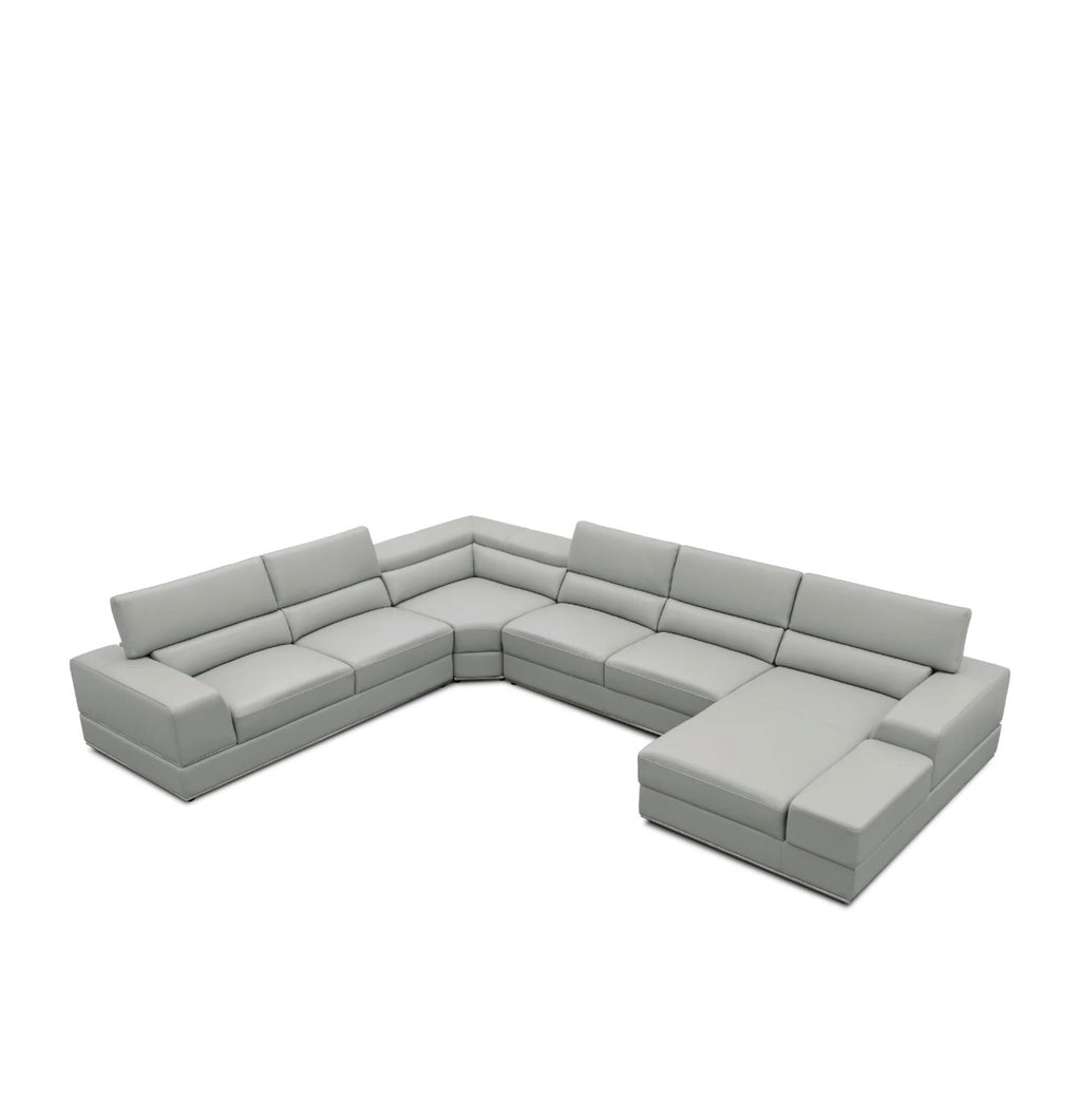 Casa Milano Nellio U-Shaped Italian Leather Match Sectional Sofa