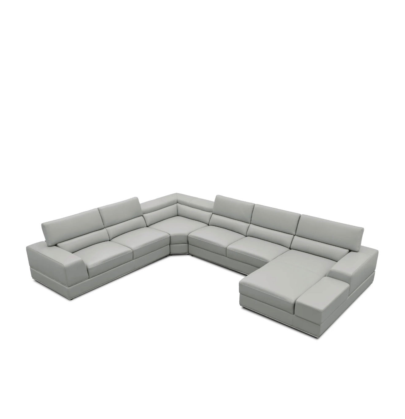 Casa Milano Nellio U-Shaped Italian Leather Match Sectional Sofa