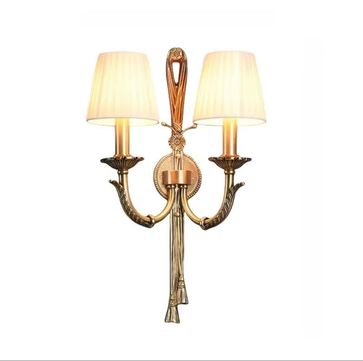 Monaco Dual Arm Brass Wall Sconce