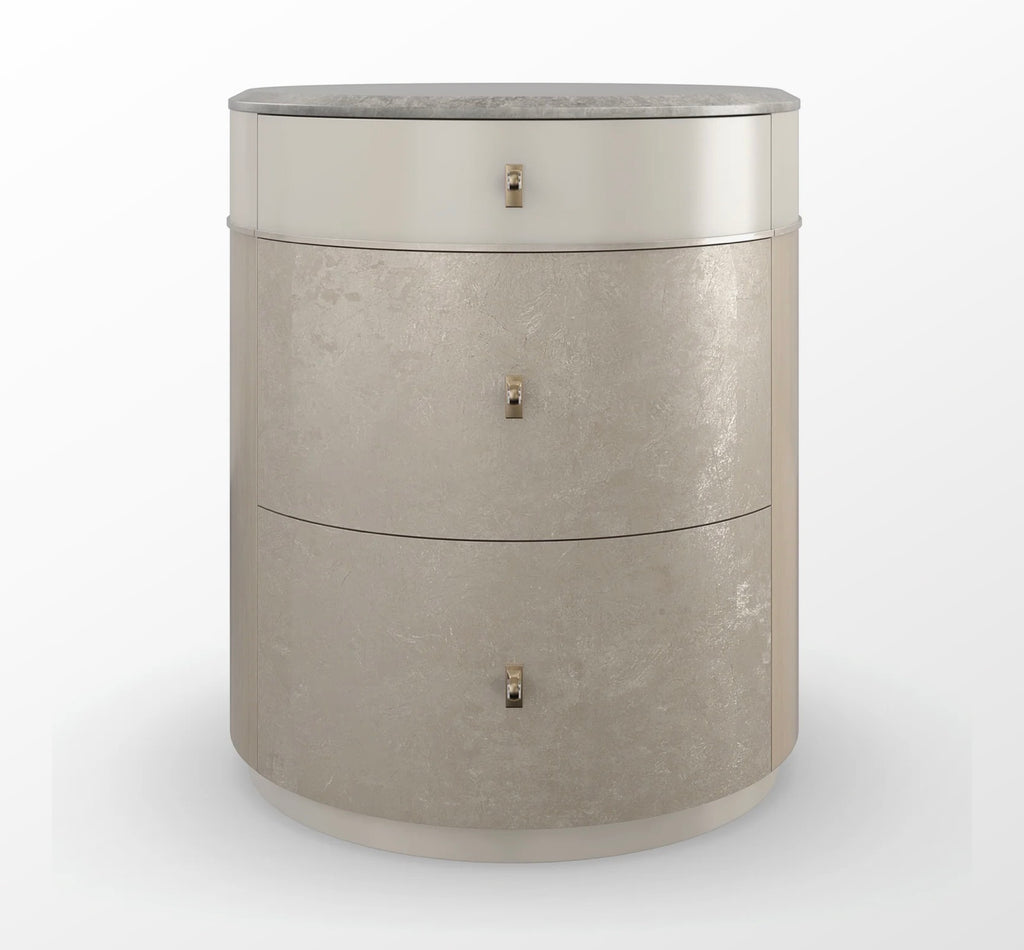 Caracole Hang Around Grey Armani Marble Nightstand