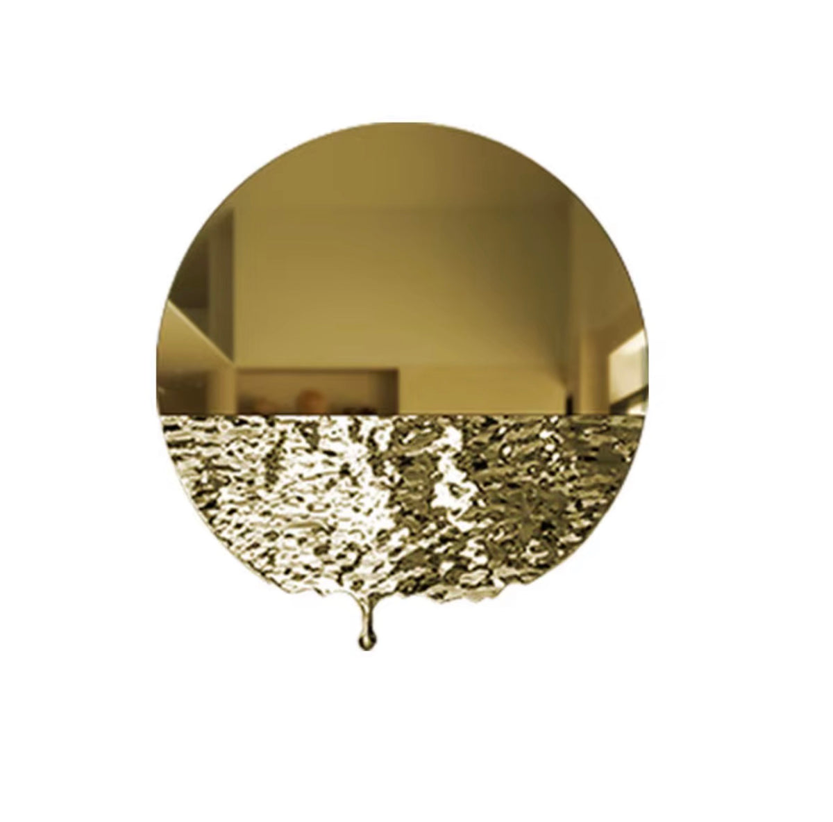 Marcella Sculptural Stainless Steel Round Wall Mirror