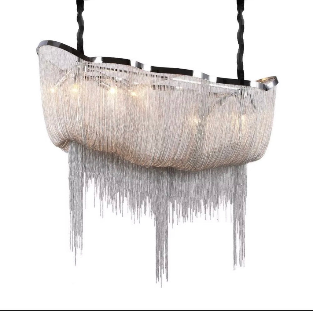 Silver Cascade 8-Light Chandelier