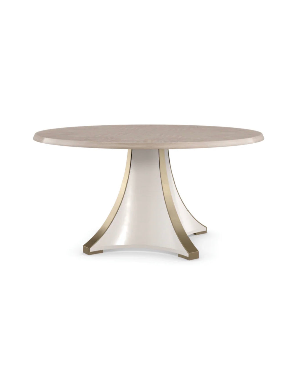 Casa Milano Rosette Motif Round Dining Table – Moonstone Finish