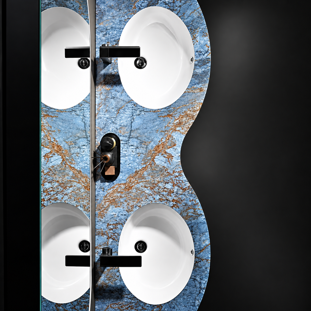 Gisella 65” Luxury Stainless Steel Double Bathroom Vanity with LED Mirror