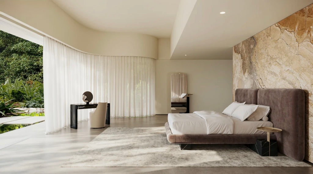 Caracole Overlap Integrated Marble & Travertine Nightstand