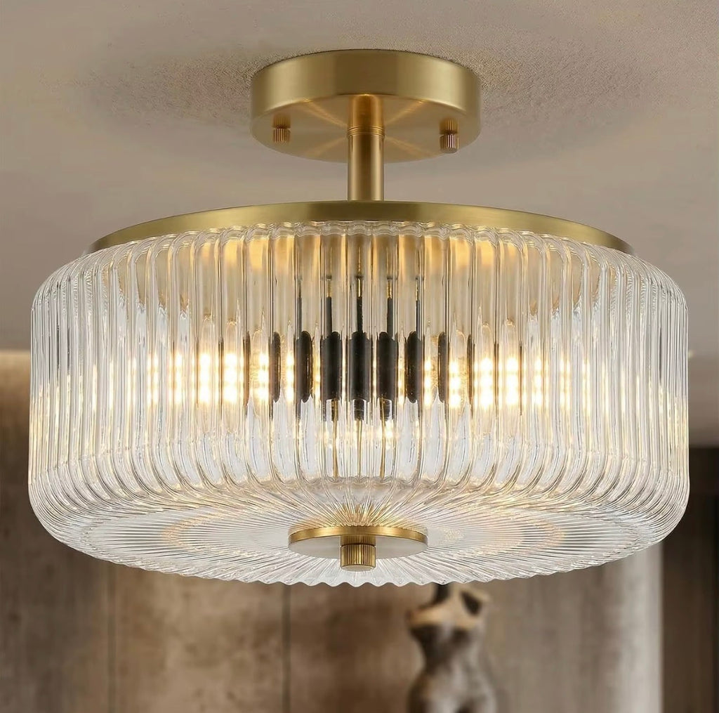 Alessia Ribbed Glass Ceiling Light