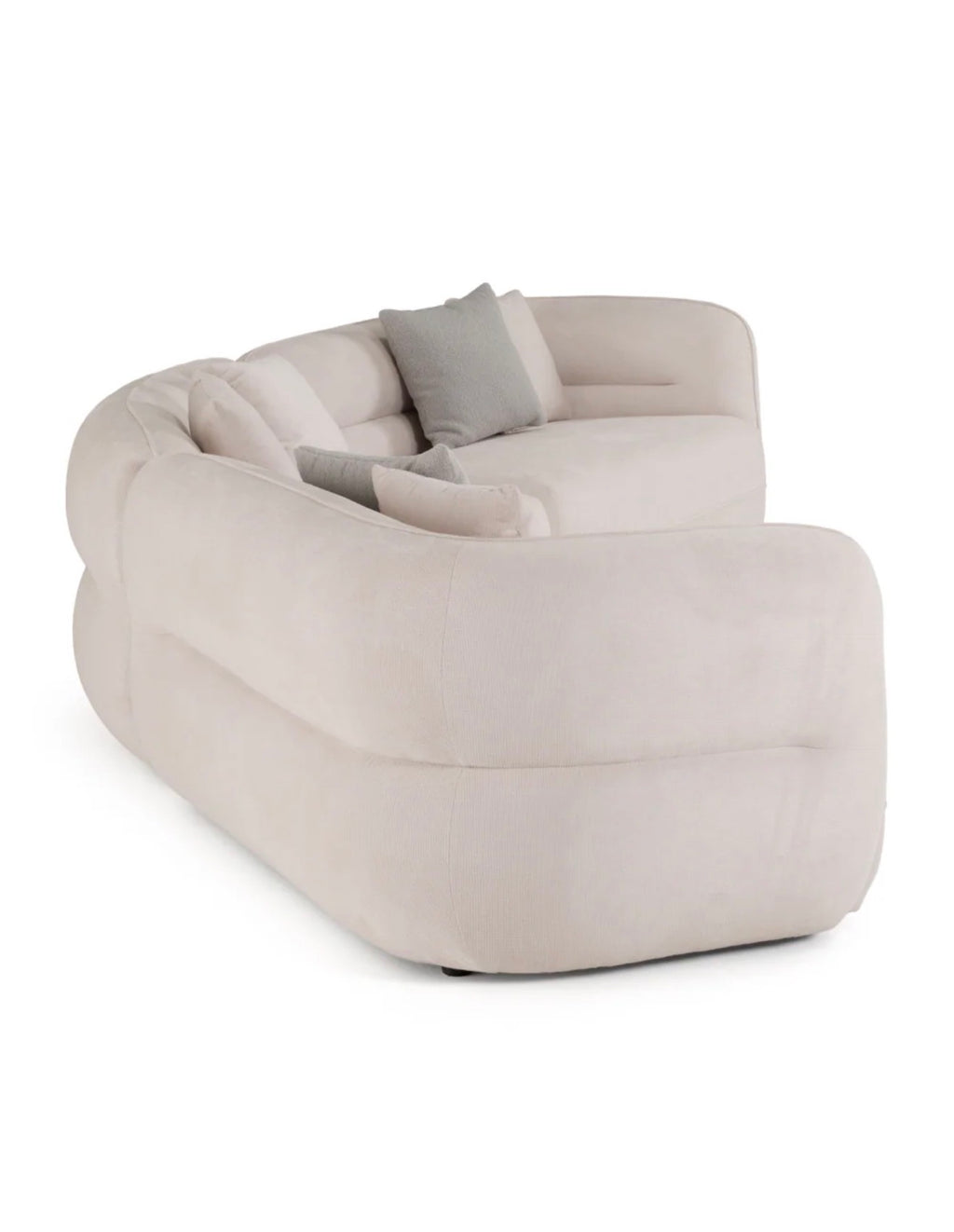 Casa Milano – Aurora Curve Sectional Sofa (White Fabric)
