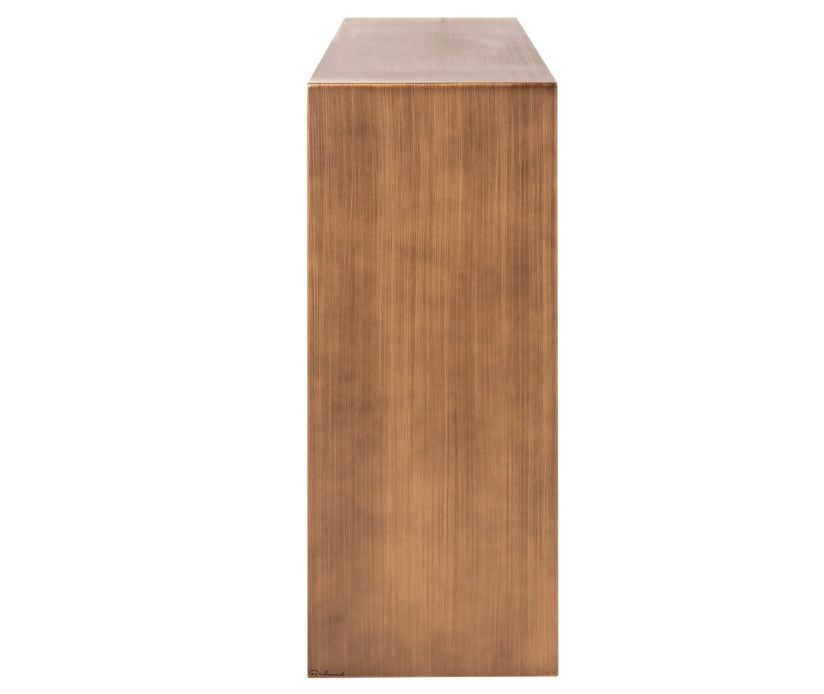 Lugano Sculptural Brushed Gold Console Table