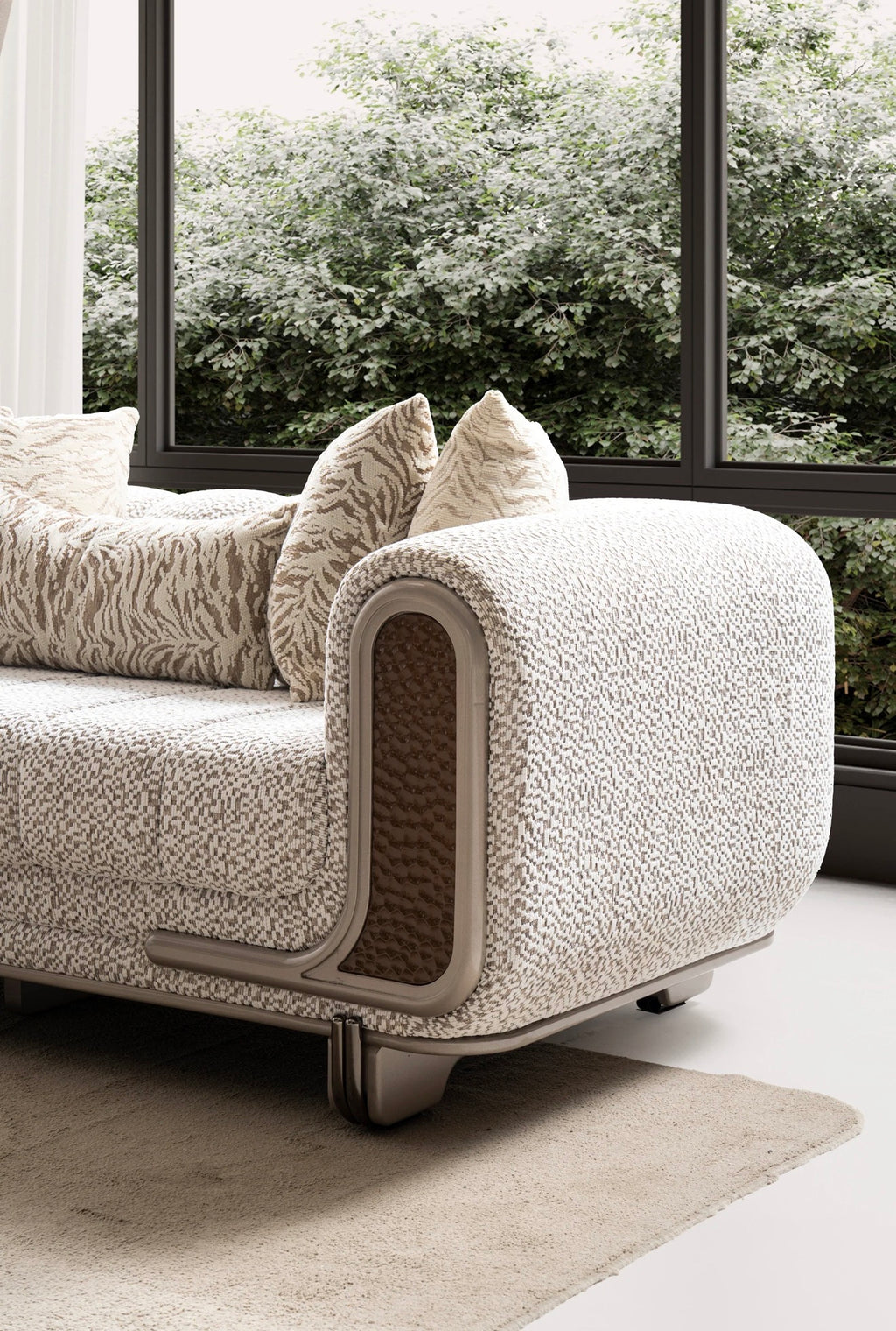 Casa Milano - Lora Luxury Living Room Set – Textured Fabric Design