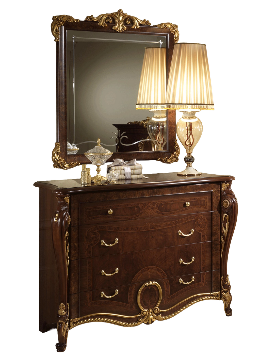 Casa Milano – Donatello 4-Drawer Luxury Dresser with Mirror (Italian Classic)