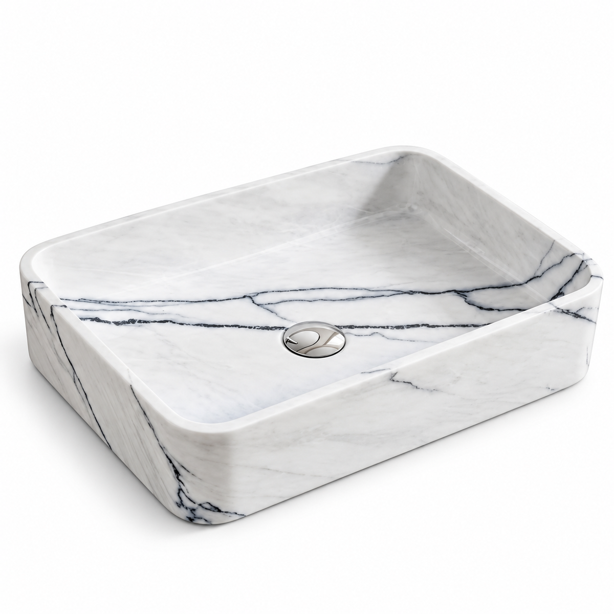 Verona Rectangular Marble Vessel Sink