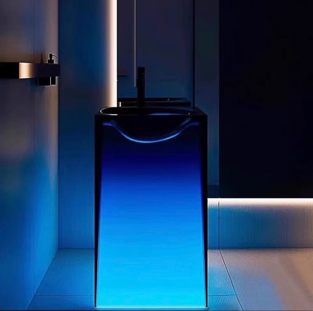 Ravello Illuminated Solid Surface Pedestal Sink