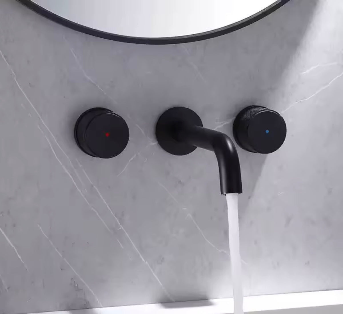 Alessio Knurled Dual-Handle Wall-Mounted Faucet