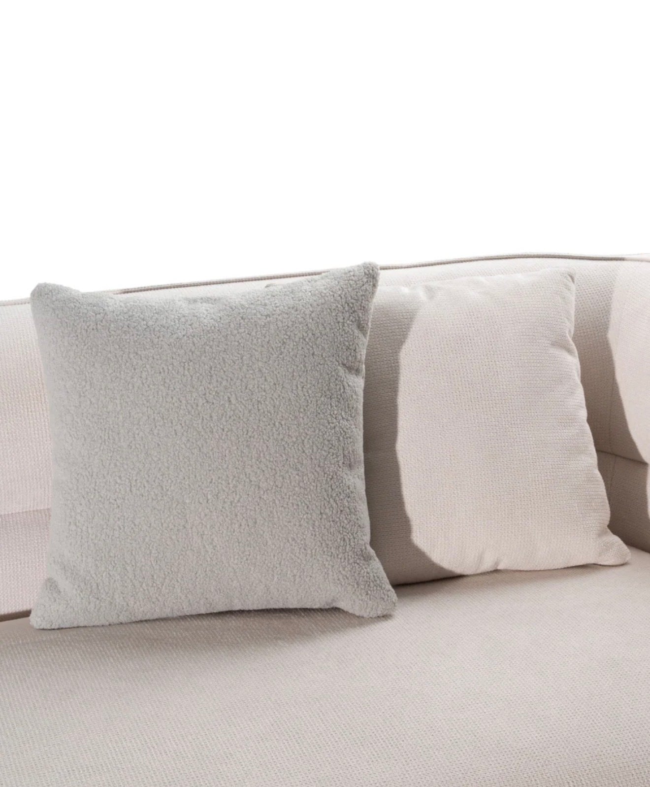 Casa Milano – Aurora Curve Sectional Sofa (White Fabric)