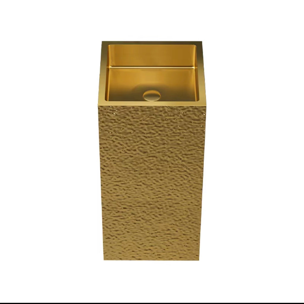 Lucien Hammered Gold 304 Stainless Steel Pedestal Sink