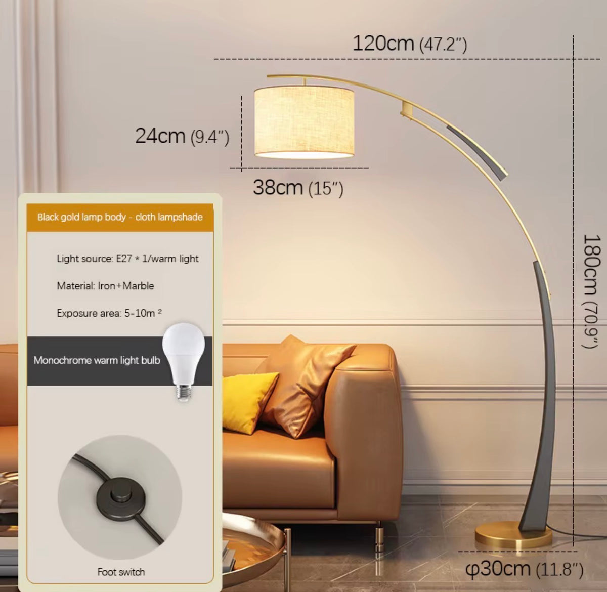 Deborah Curved Floor Lamp