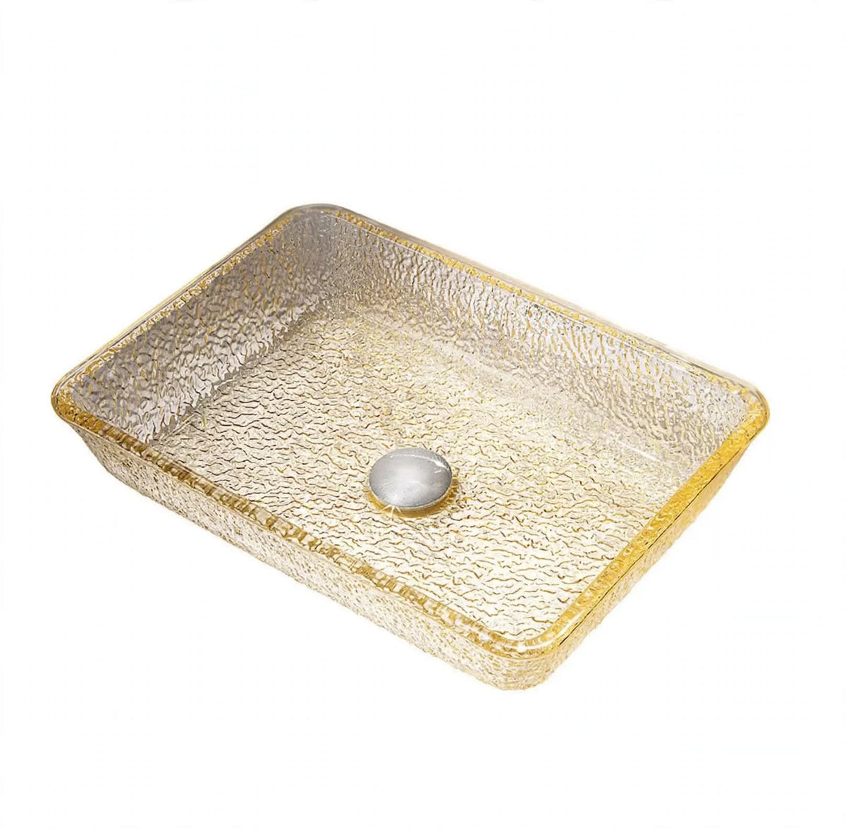 Vittoria Glacier Textured Glass Vessel Sink