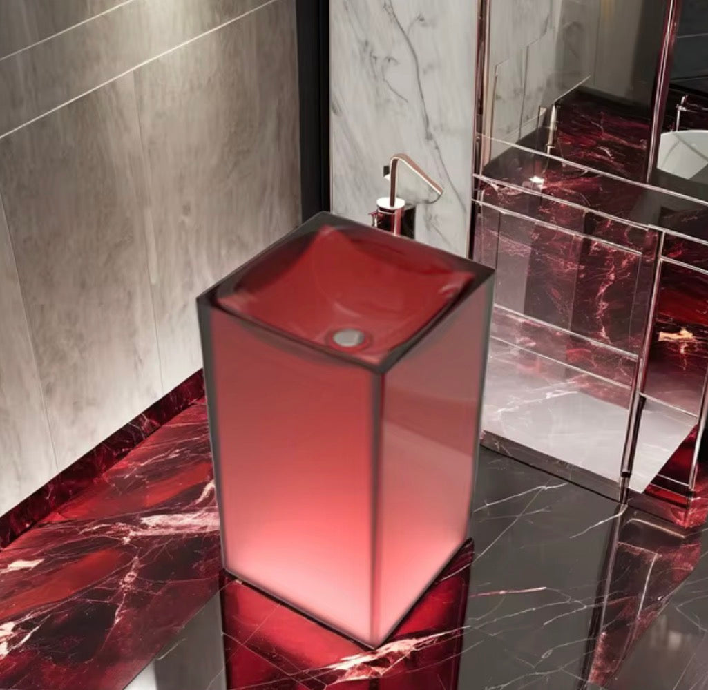 Ravello Illuminated Solid Surface Pedestal Sink