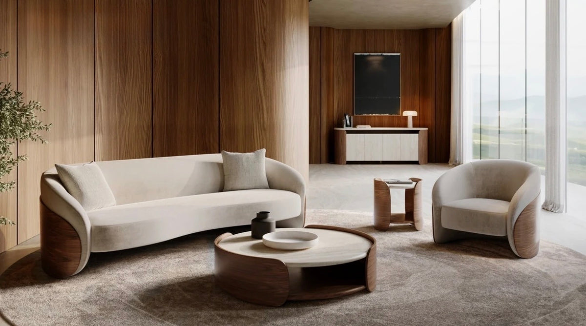 Fleur Open Natural Travertine Sideboard by Caracole