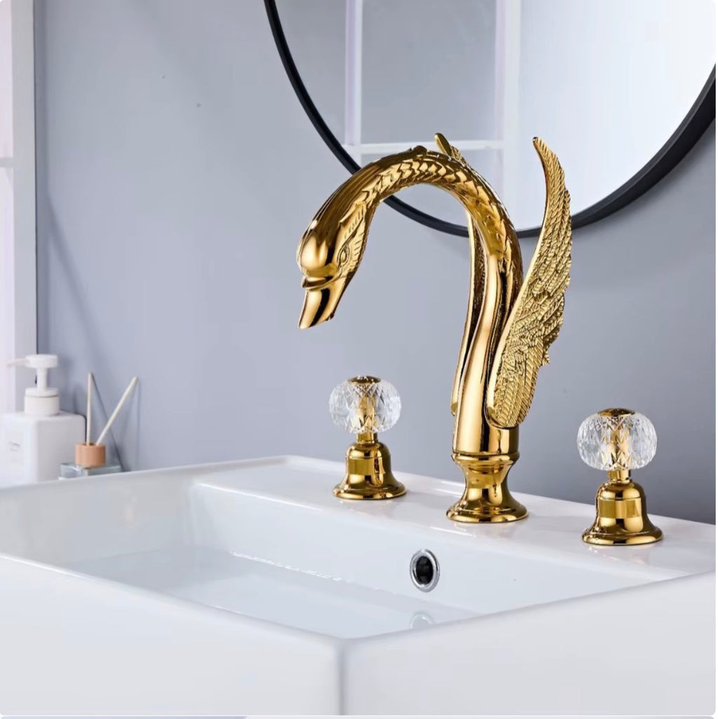 Odette Swan Sculptural Brass Basin Faucet