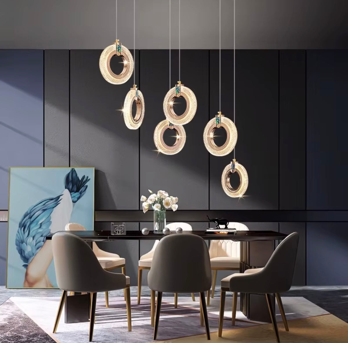 Ottavia Cascading LED Ring Chandelier