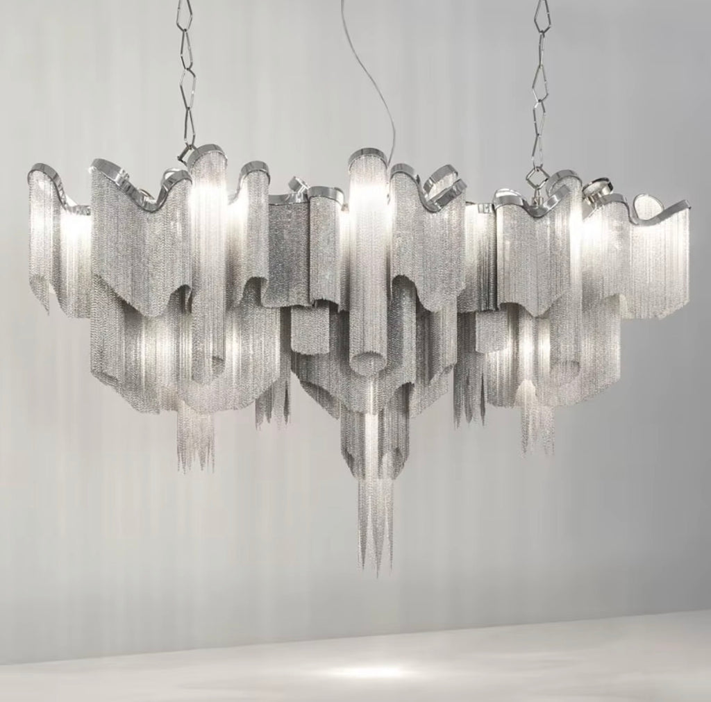 Silver Tassel Chandelier