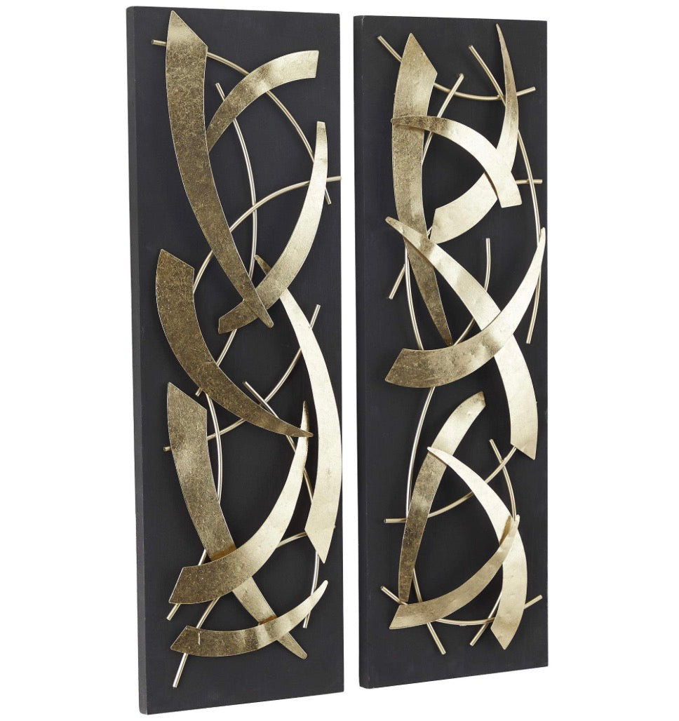 Casa Milano – Gold Metal Contemporary Wall Decor (Set of 2)
