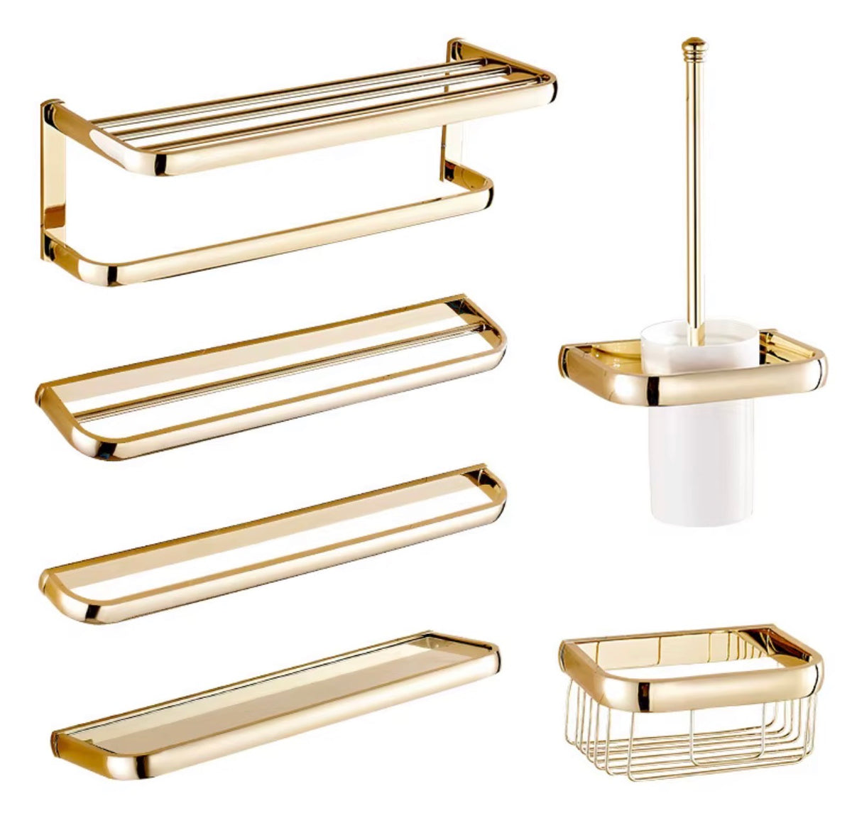 Ariella 6-Piece Gold Bathroom Hardware Set