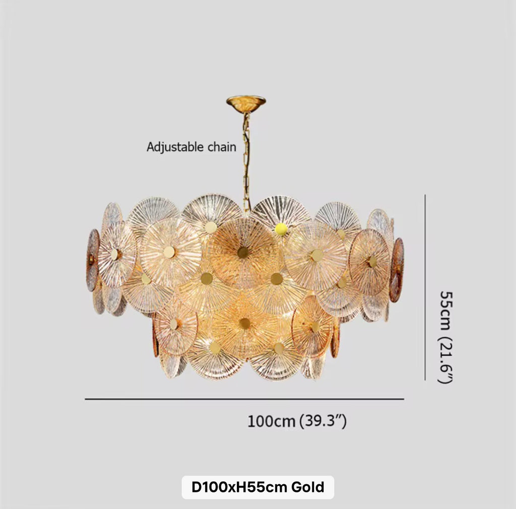 Éclat Glass Disc Chandelier