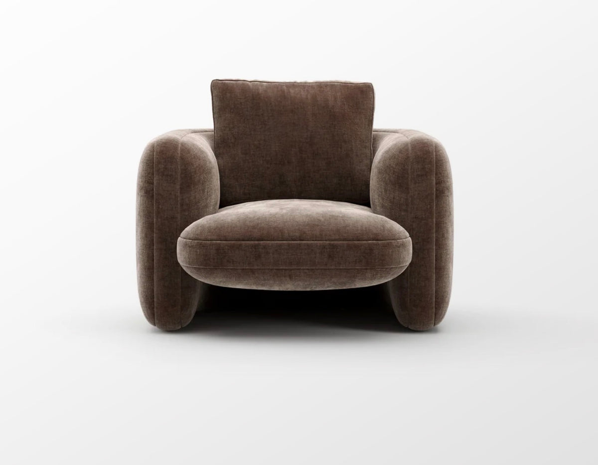Overlap Sculptural Upholstered Accent Chair by Caracole