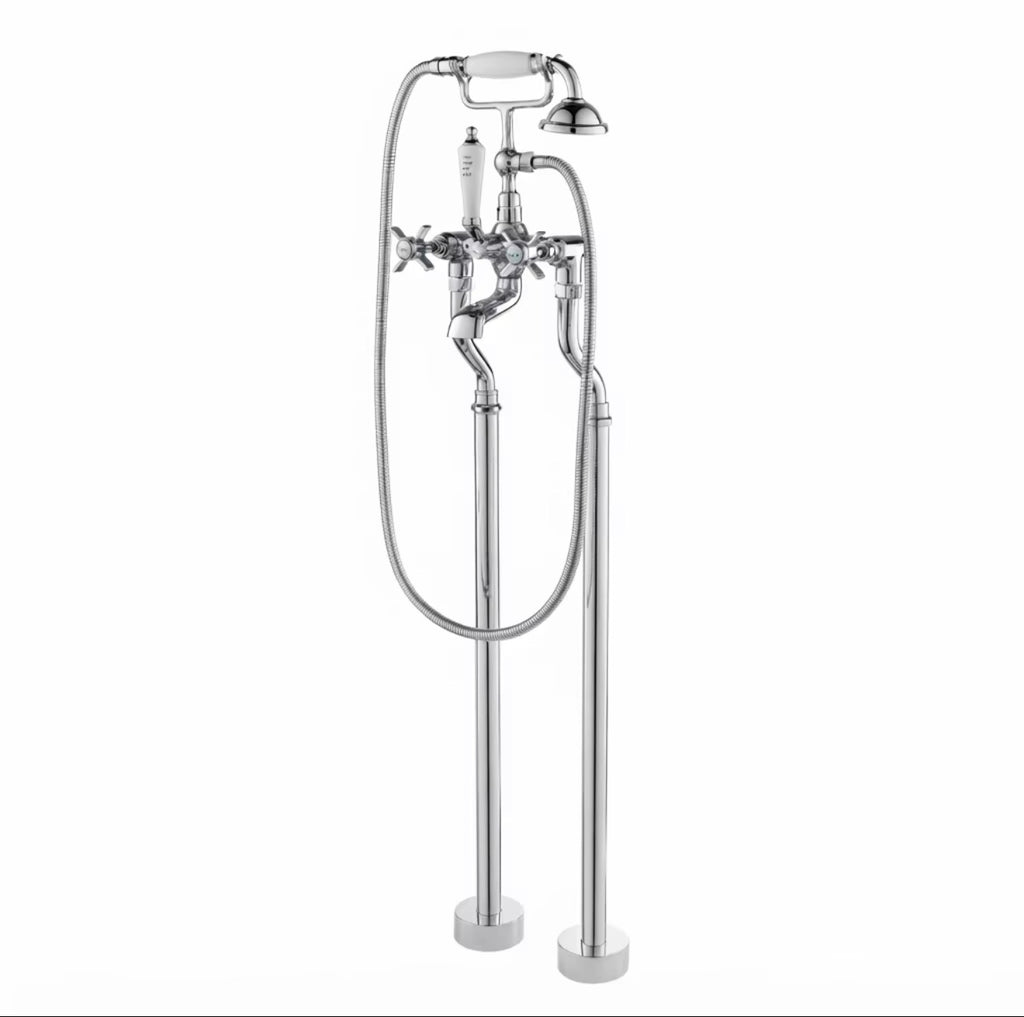 Montreux Floor Mounted Tub Filler with Hand Shower