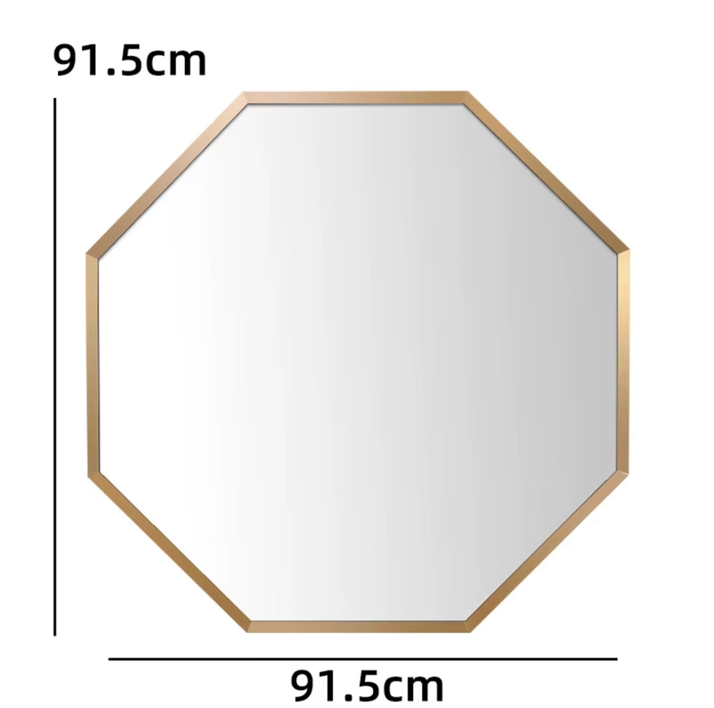 OTTAVIA 36” GEOMETRIC GOLD FRAMED BATHROOM MIRROR
