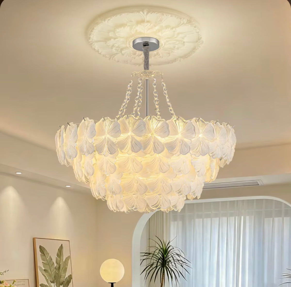 Julliette Iron Glass Chandelier