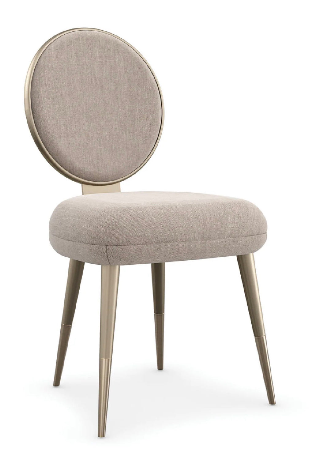 Casa Milano – Apollo Round Back Dining Chair (Ivory / Grey / Light Gold)