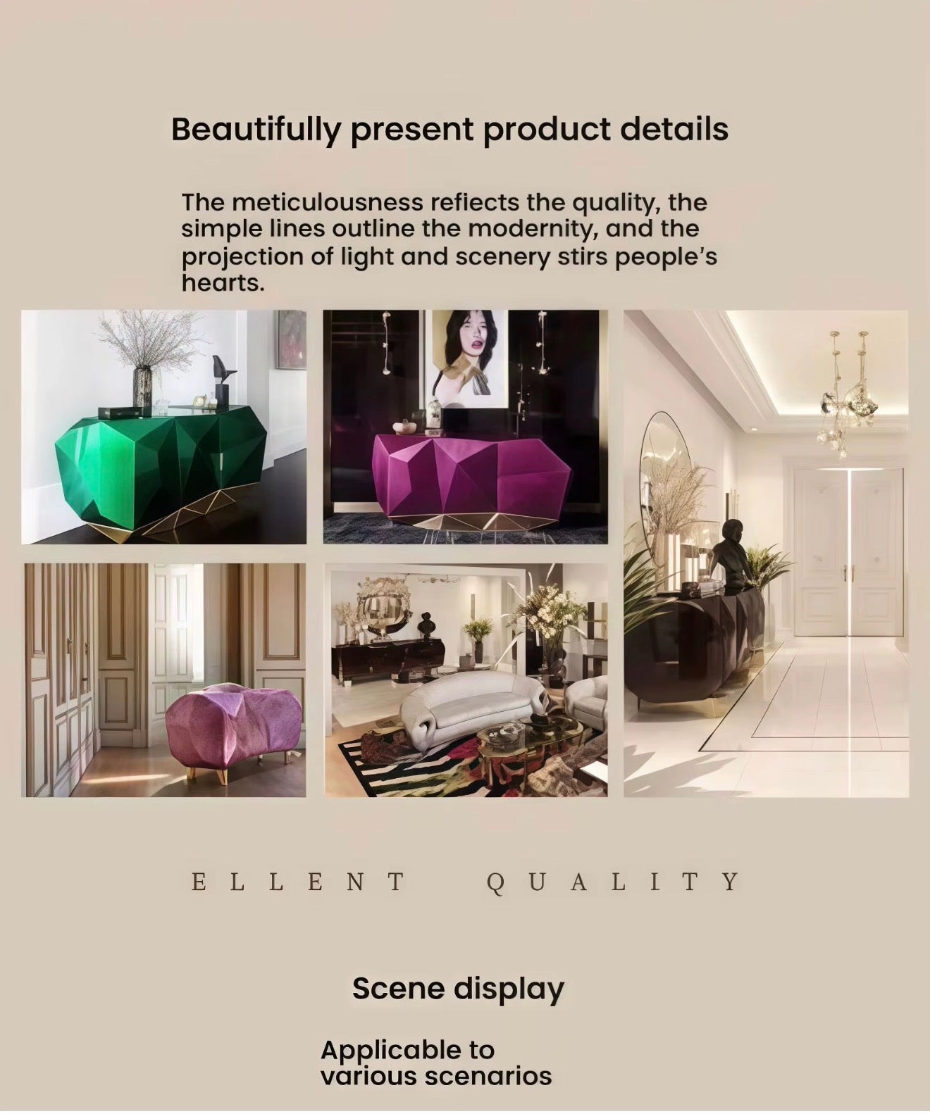 Casa Milano™ Diamond Facet Luxury Sideboard