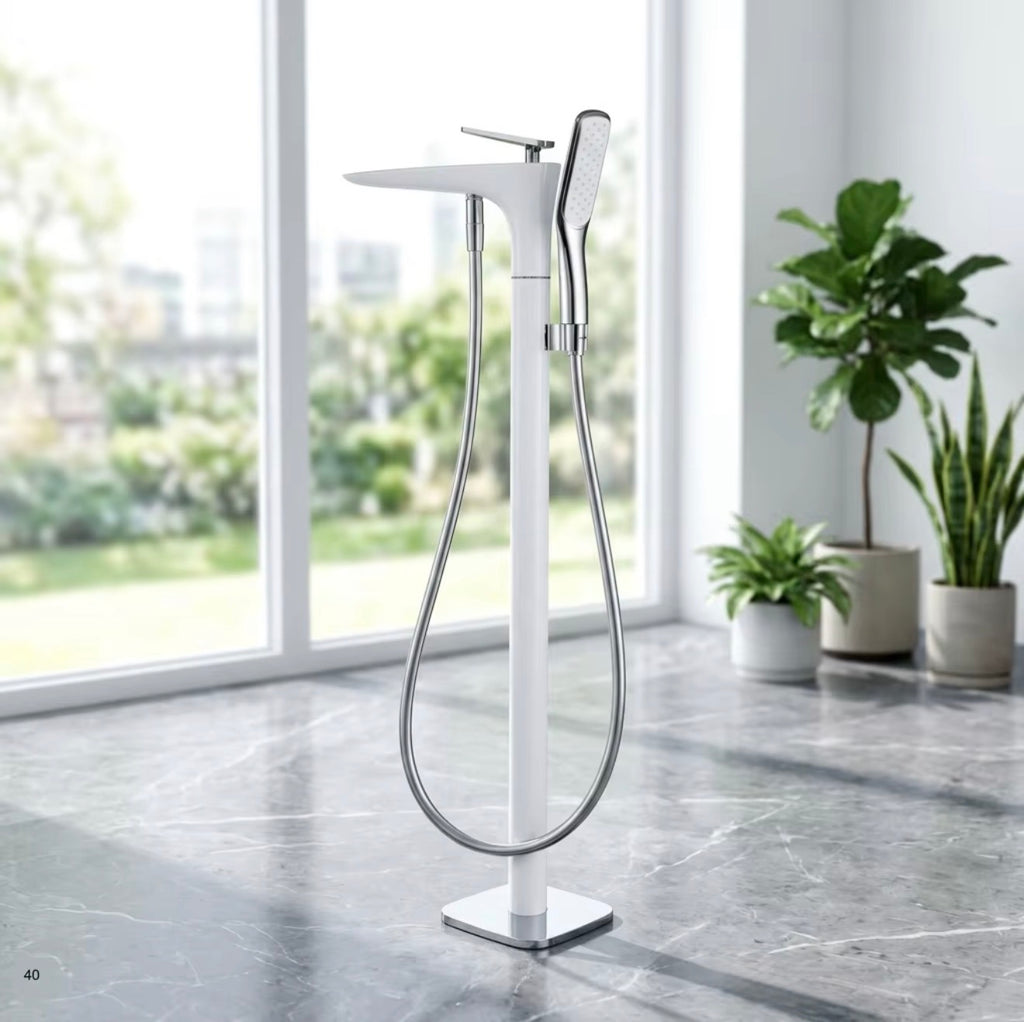 Aida Freestanding Tub Filler with Hand Shower