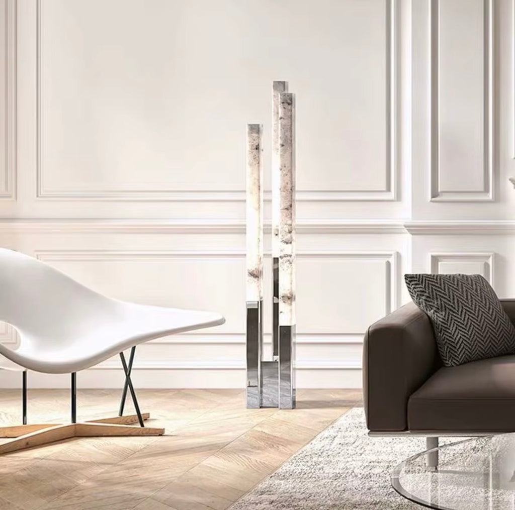 Linea Marble Column Floor Lamp