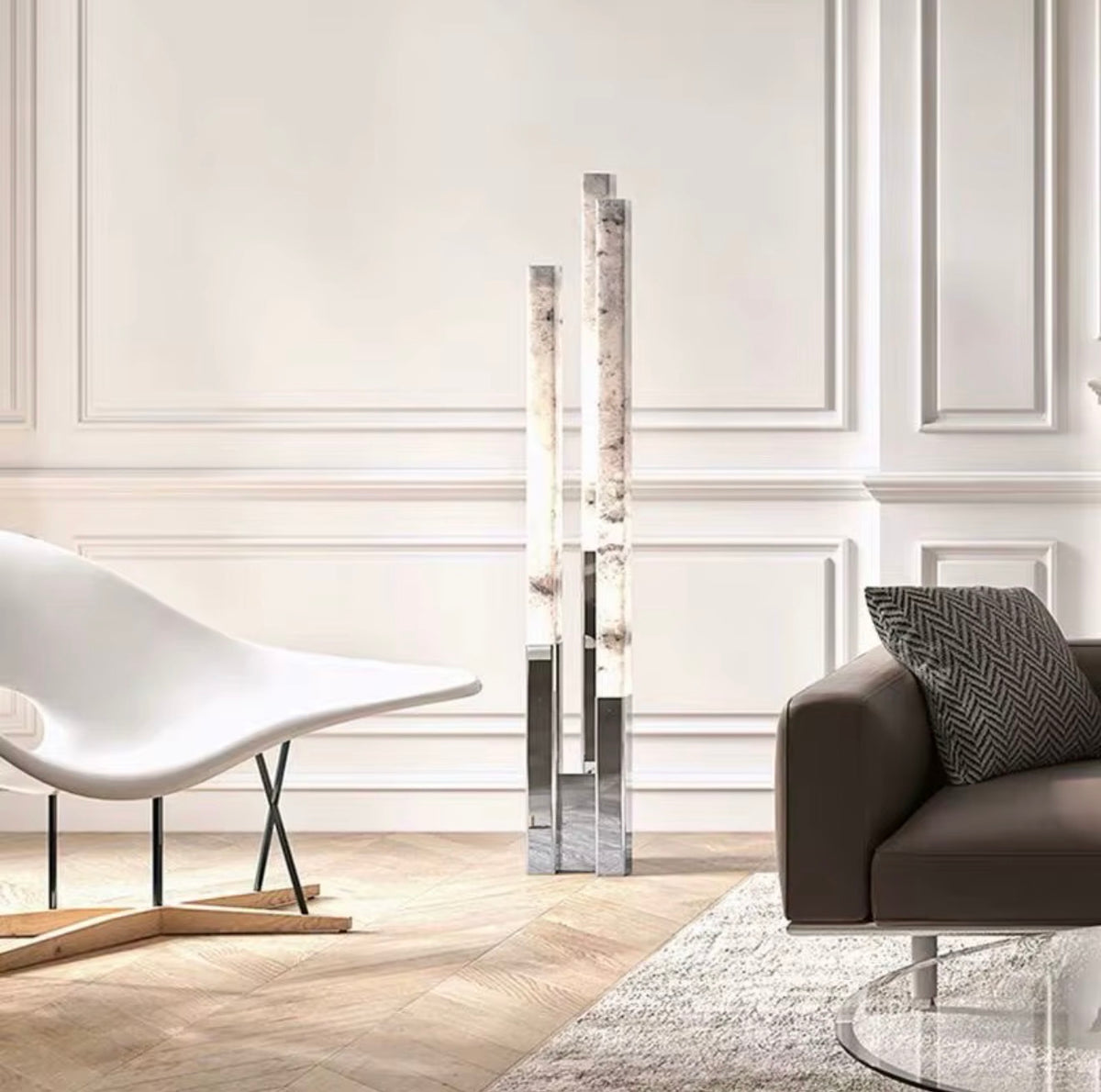 Linea Marble Column Floor Lamp