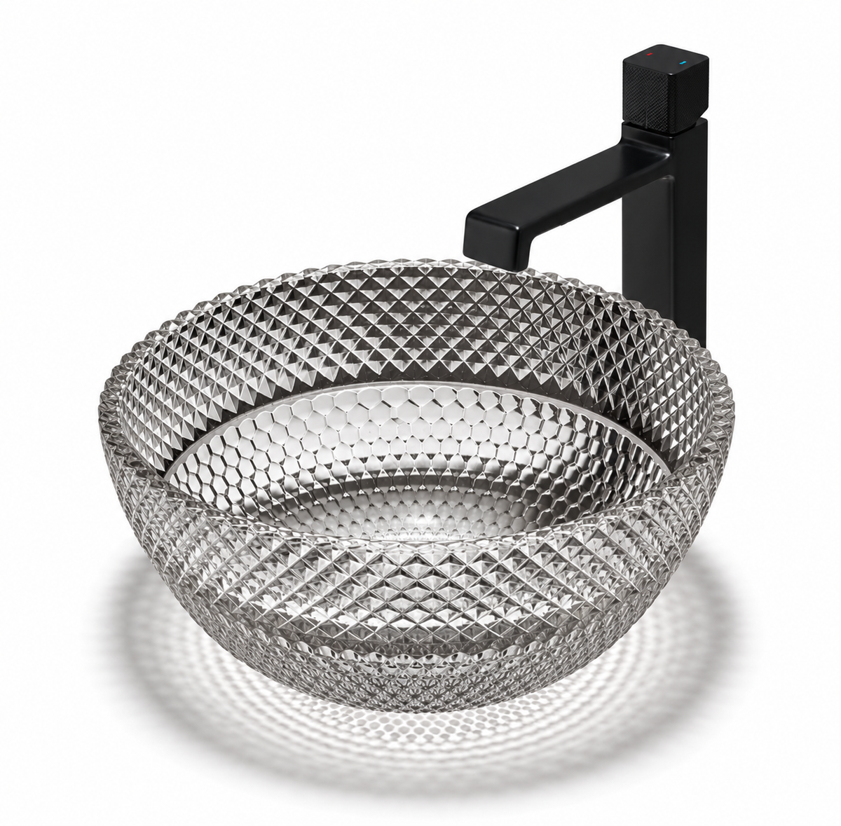 BELLINA CRYSTAL-CUT GLASS VESSEL SINK