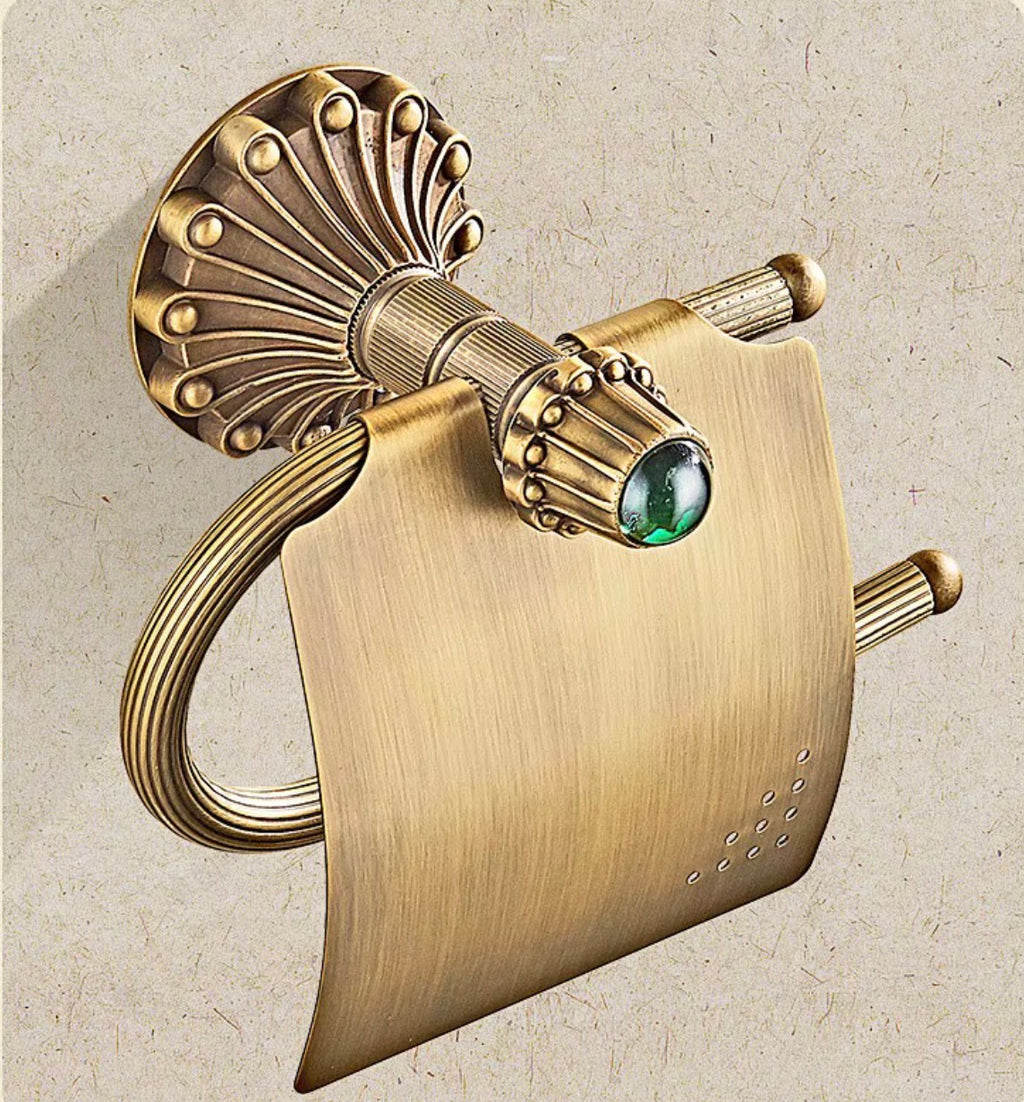 Palazzo Emerald Brass 9-Piece Bathroom Hardware Set