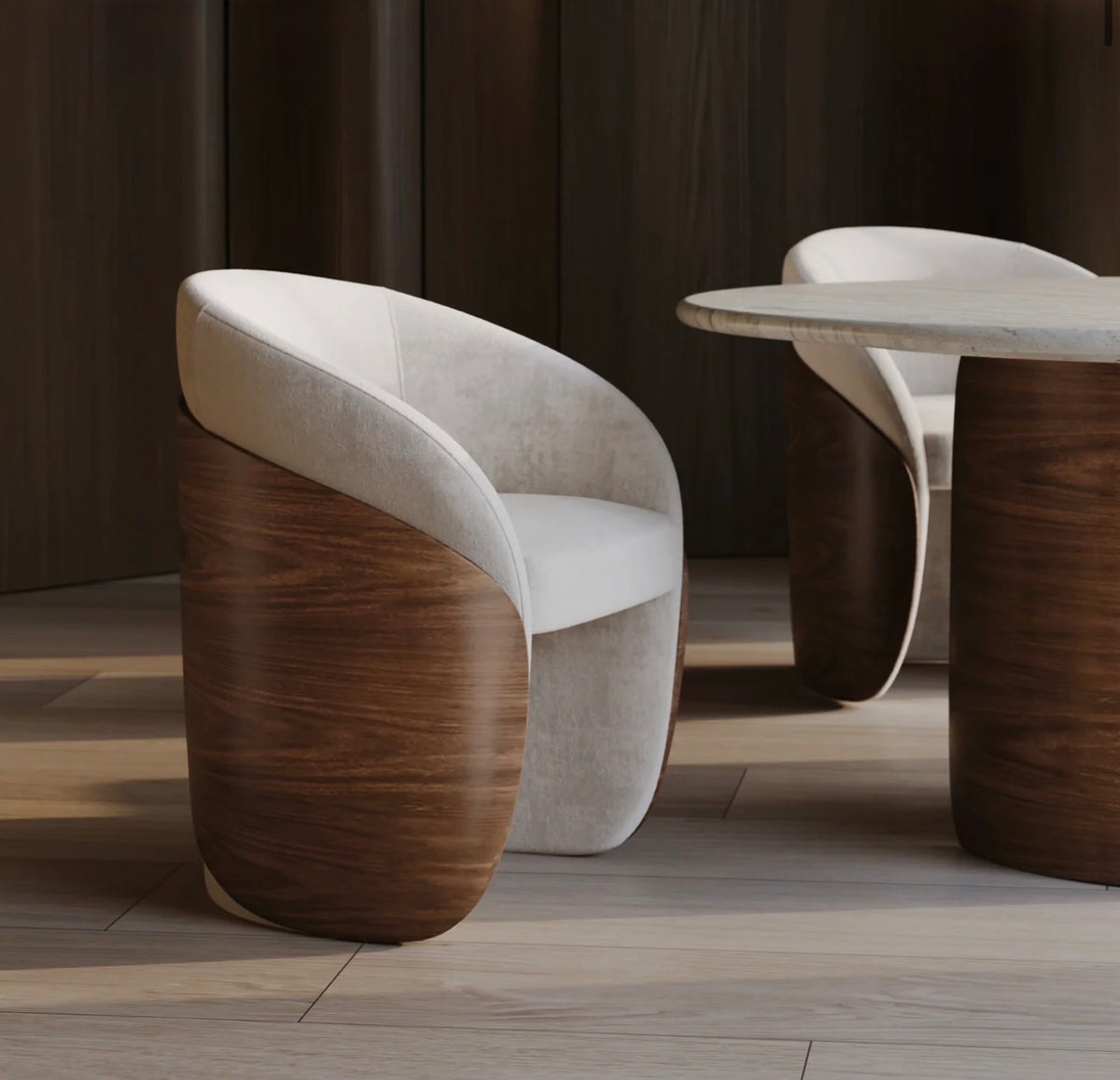 Fleur Wood Back Dining Chair