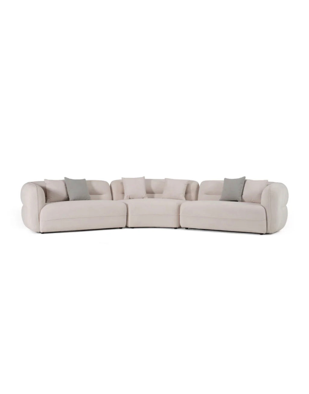 Casa Milano – Aurora Curve Sectional Sofa (White Fabric)