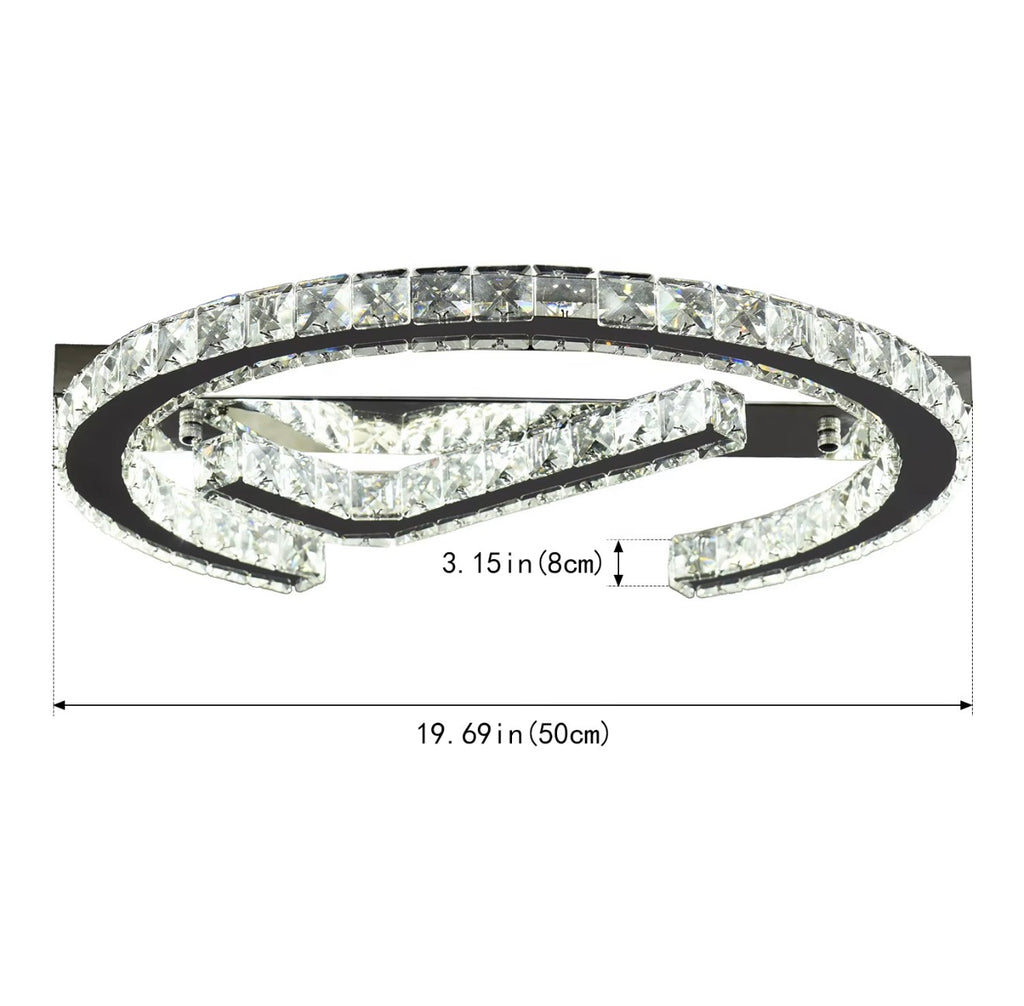 VALENTINA CRYSTAL LED FLUSH MOUNT CEILING LIGHT
