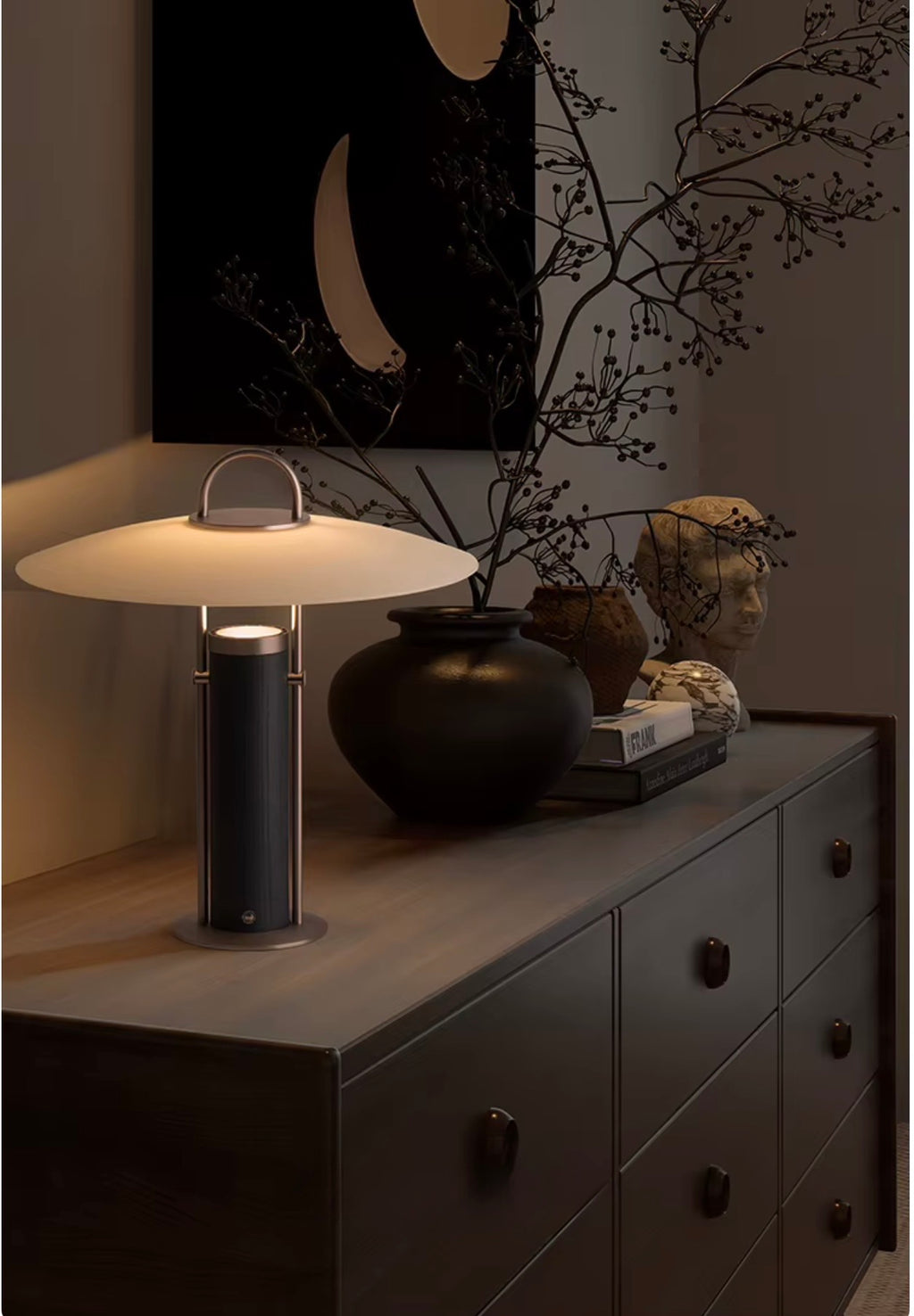 Marceau Walnut & Brass Table Lamp