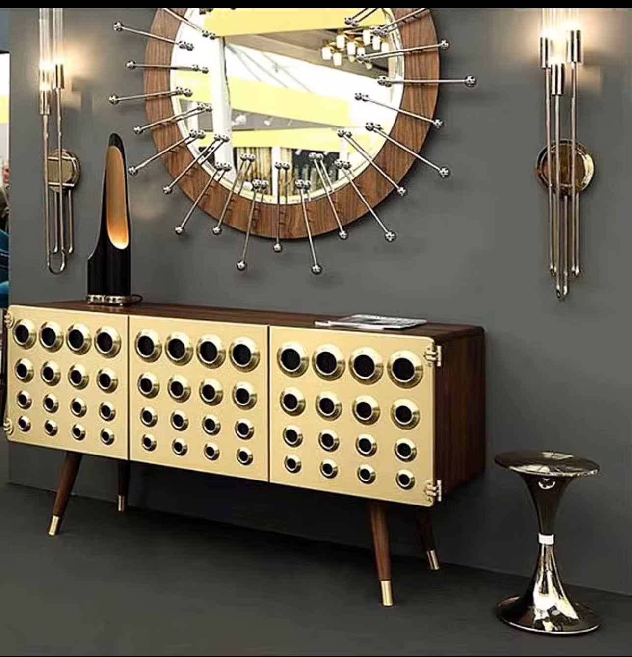 Casa Milano – Italian Gold Panel Console Cabinet