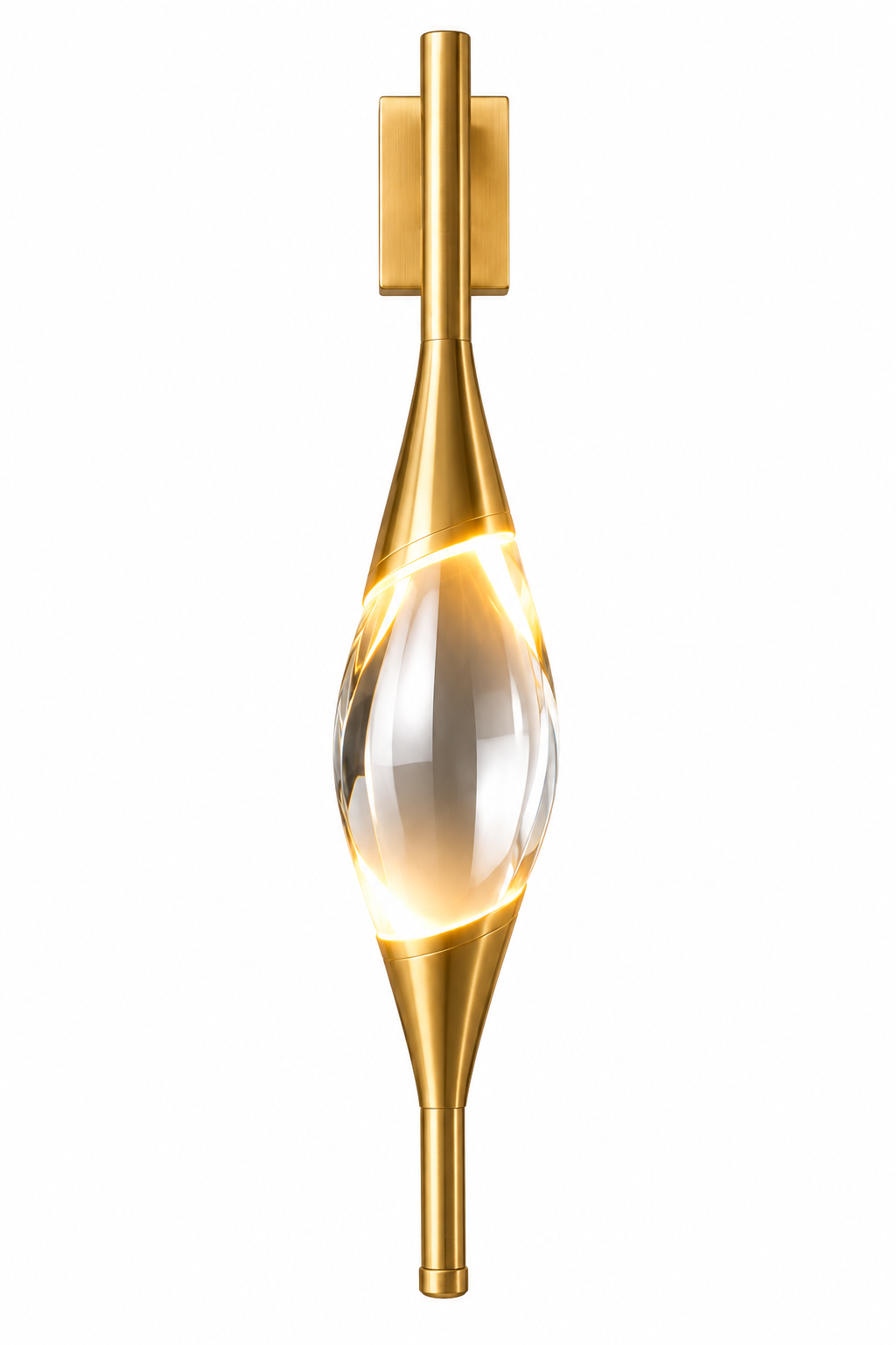 Vittorio Sculptural Crystal & Copper LED Wall Sconce