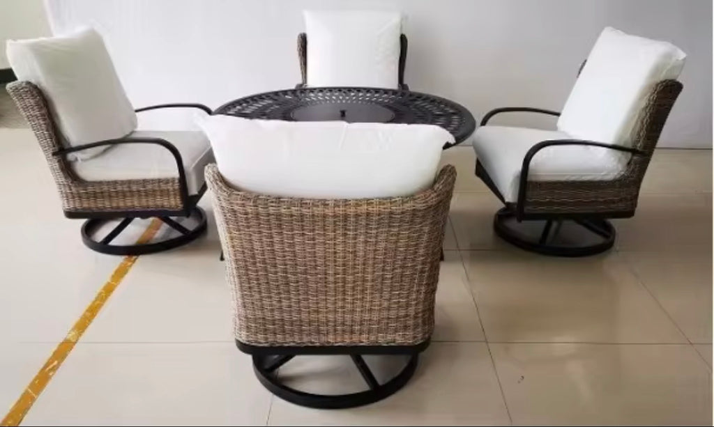 Casa Milano – Riviera Wicker Swivel Outdoor Dining Set